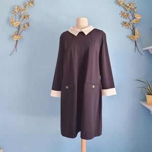 Tommy Hilfiger Collared Black & White Shift Dress